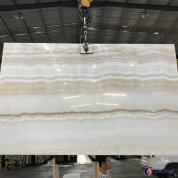 White onyx marble slab
